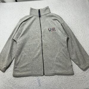 Vintage 2008 Beijing Olympics USA Women's Medium Gray Fleece Full Zip Sweatshirt